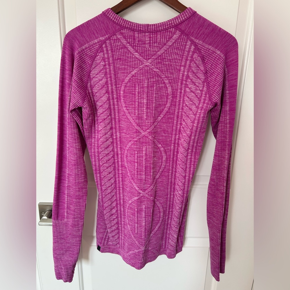 EUC Lululemon Rest Less Pullover Heathered Ultraviolet Purple Long Sleeve Sz 10 - Picture 9 of 13